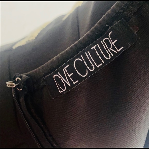 LOVE CULTURE BLACK DRESS W/SEQUIN GOLD/SILVER Sz S - Picture 7 of 7